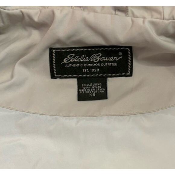 Eddie Bauer Jacket Adult Women's XS Beige Nylon Hooded Full Zip Rain Coat - Picture 3 of 9